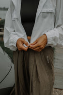Olive Shift Cropped Jacket