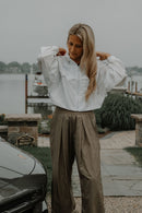 Olive Shift Cropped Jacket