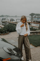 Olive Shift Cropped Jacket