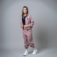 Loose Hooded Zipper Jacket & Sweatpants Set